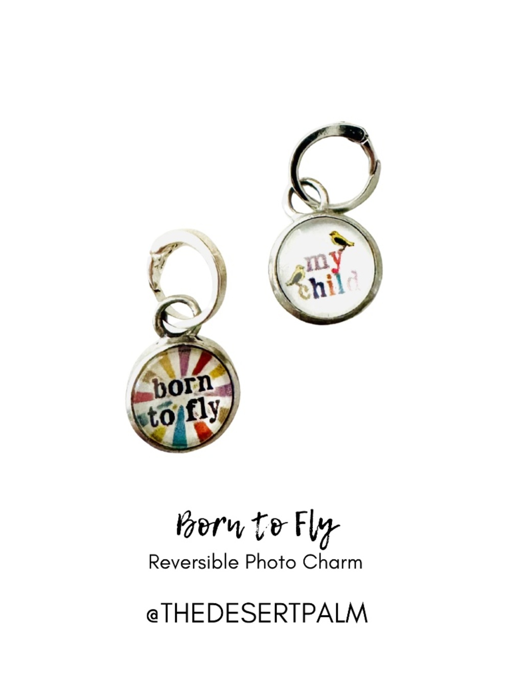 Born to Fly My Child Reversible Charm Pendant